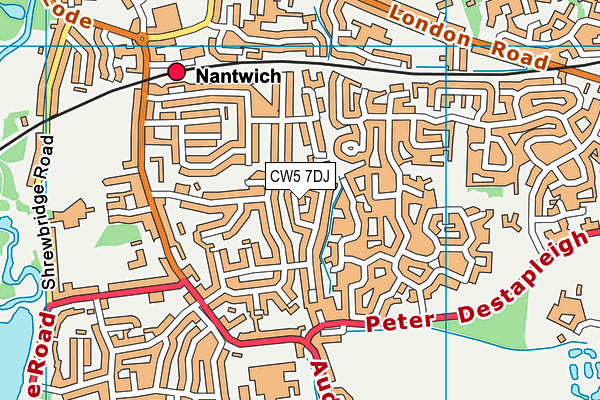 CW5 7DJ map - OS VectorMap District (Ordnance Survey)