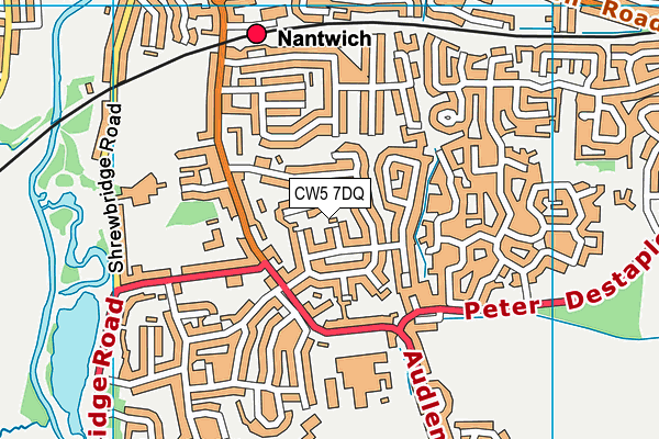 CW5 7DQ map - OS VectorMap District (Ordnance Survey)