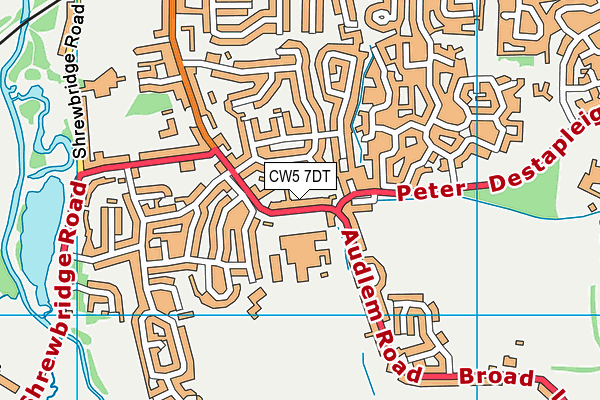 CW5 7DT map - OS VectorMap District (Ordnance Survey)