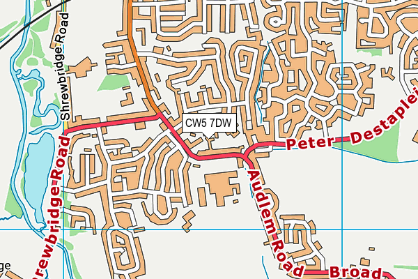 CW5 7DW map - OS VectorMap District (Ordnance Survey)