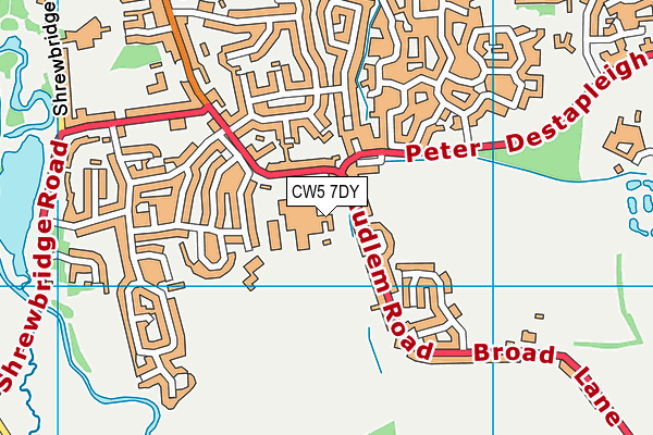 Brine Leas School map (CW5 7DY) - OS VectorMap District (Ordnance Survey)