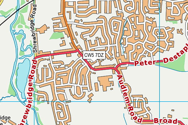 CW5 7DZ map - OS VectorMap District (Ordnance Survey)