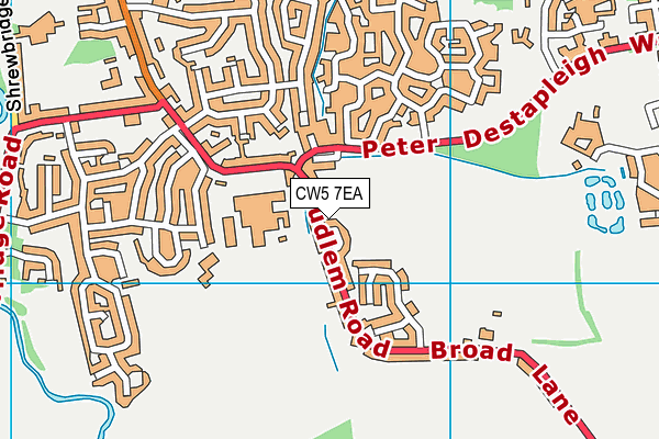 CW5 7EA map - OS VectorMap District (Ordnance Survey)