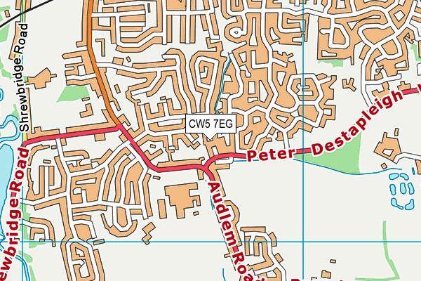 CW5 7EG map - OS VectorMap District (Ordnance Survey)