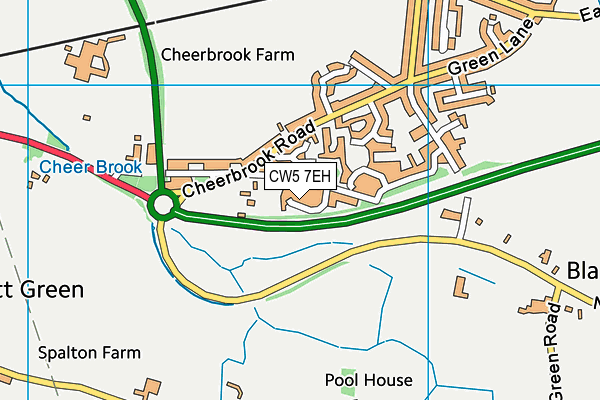 CW5 7EH map - OS VectorMap District (Ordnance Survey)