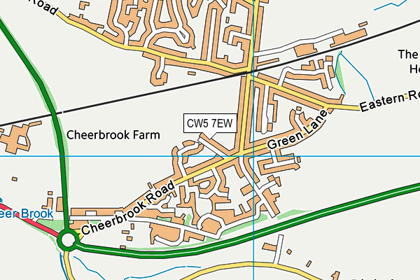 CW5 7EW map - OS VectorMap District (Ordnance Survey)