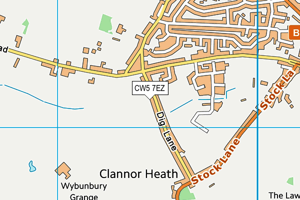 CW5 7EZ map - OS VectorMap District (Ordnance Survey)