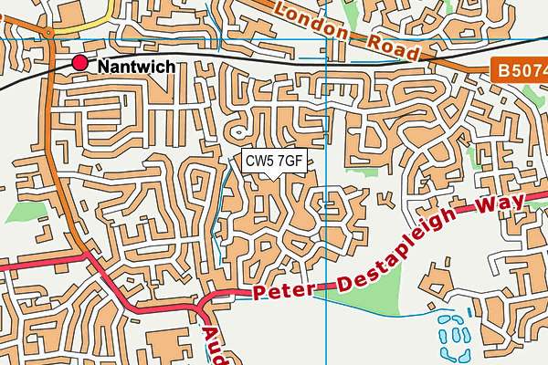 CW5 7GF map - OS VectorMap District (Ordnance Survey)