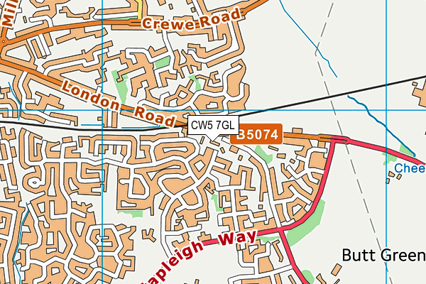 CW5 7GL map - OS VectorMap District (Ordnance Survey)