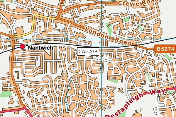 CW5 7GP map - OS VectorMap District (Ordnance Survey)