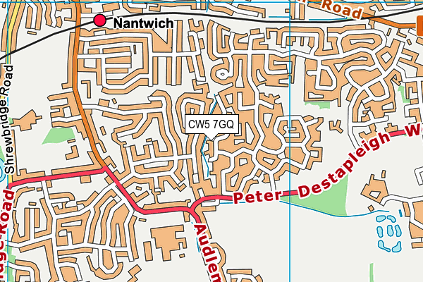 CW5 7GQ map - OS VectorMap District (Ordnance Survey)