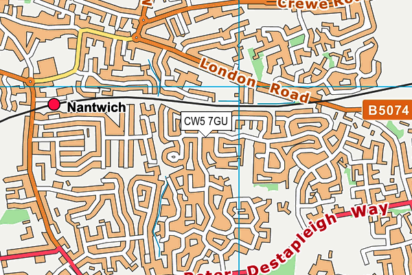 CW5 7GU map - OS VectorMap District (Ordnance Survey)