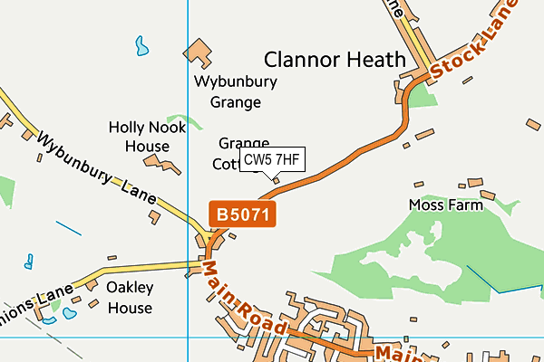 CW5 7HF map - OS VectorMap District (Ordnance Survey)