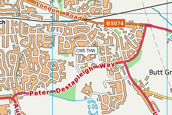 CW5 7HW map - OS VectorMap District (Ordnance Survey)