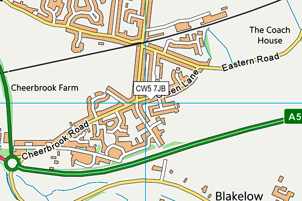 CW5 7JB map - OS VectorMap District (Ordnance Survey)