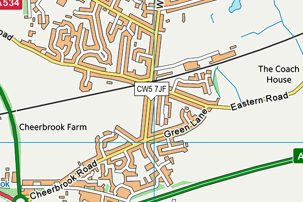 CW5 7JF map - OS VectorMap District (Ordnance Survey)