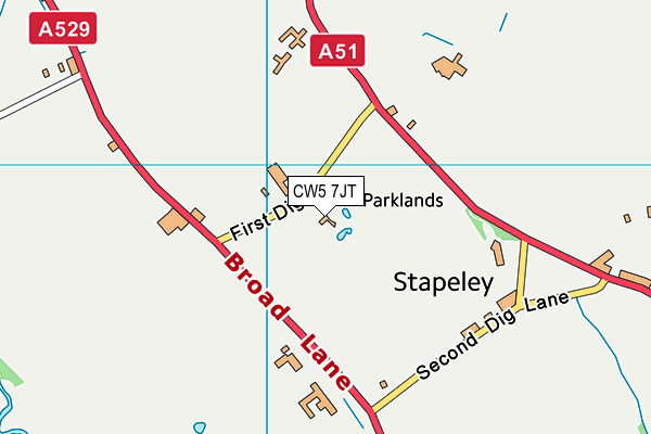 CW5 7JT map - OS VectorMap District (Ordnance Survey)