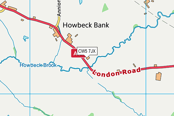 CW5 7JX map - OS VectorMap District (Ordnance Survey)