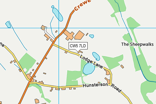 CW5 7LD map - OS VectorMap District (Ordnance Survey)