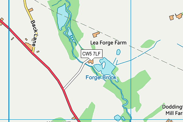 CW5 7LF map - OS VectorMap District (Ordnance Survey)