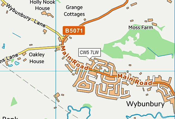 CW5 7LW map - OS VectorMap District (Ordnance Survey)