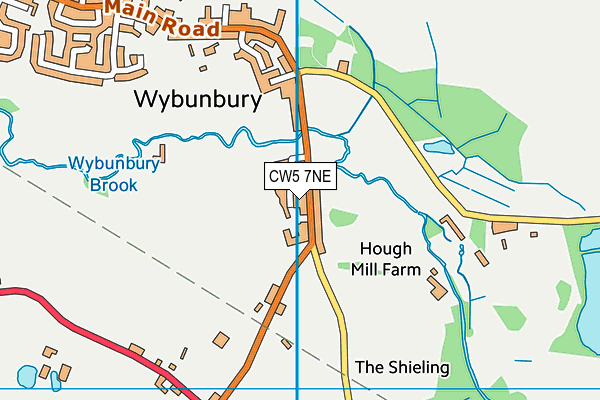 Wybunbury Delves CofE Primary School map (CW5 7NE) - OS VectorMap District (Ordnance Survey)