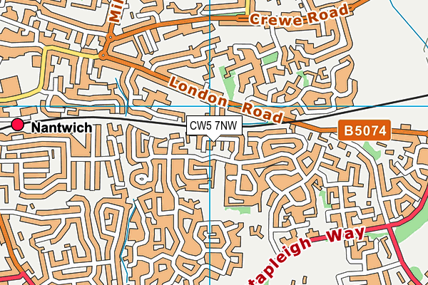 CW5 7NW map - OS VectorMap District (Ordnance Survey)