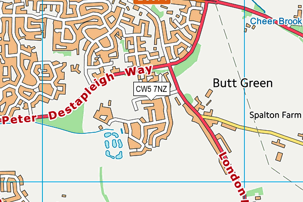CW5 7NZ map - OS VectorMap District (Ordnance Survey)