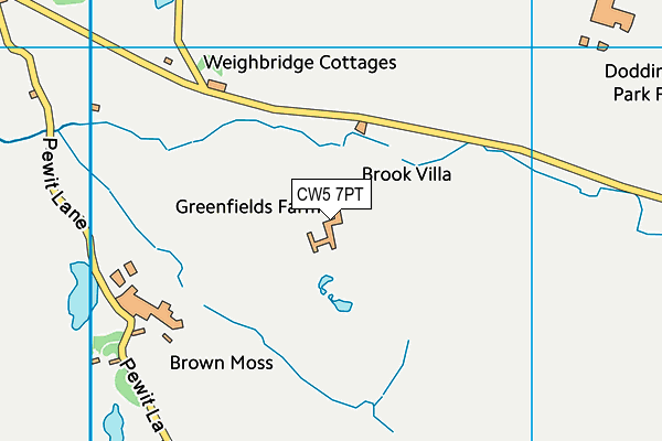 CW5 7PT map - OS VectorMap District (Ordnance Survey)