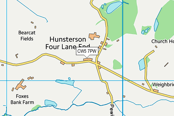 CW5 7PW map - OS VectorMap District (Ordnance Survey)