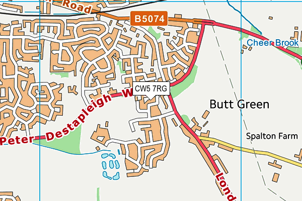 CW5 7RG map - OS VectorMap District (Ordnance Survey)