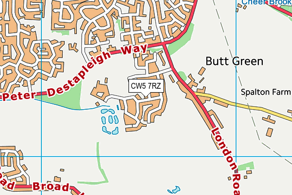 CW5 7RZ map - OS VectorMap District (Ordnance Survey)