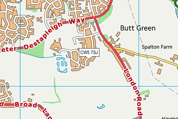 CW5 7SJ map - OS VectorMap District (Ordnance Survey)