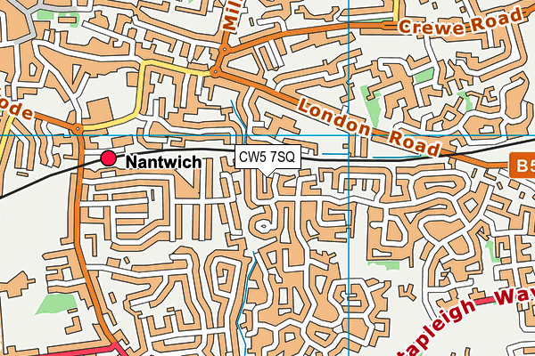 CW5 7SQ map - OS VectorMap District (Ordnance Survey)