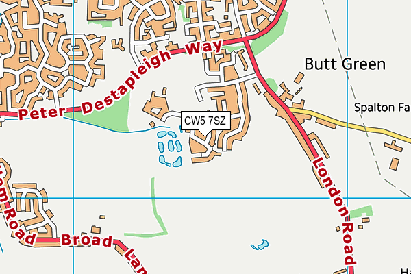 CW5 7SZ map - OS VectorMap District (Ordnance Survey)