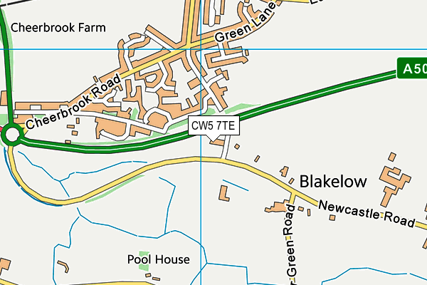 CW5 7TE map - OS VectorMap District (Ordnance Survey)