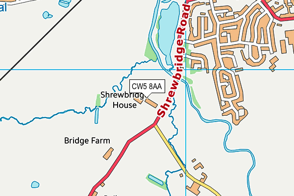 CW5 8AA map - OS VectorMap District (Ordnance Survey)