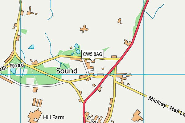 CW5 8AG map - OS VectorMap District (Ordnance Survey)