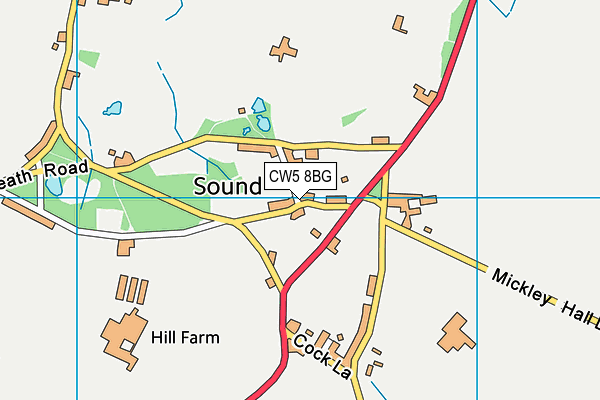 CW5 8BG map - OS VectorMap District (Ordnance Survey)