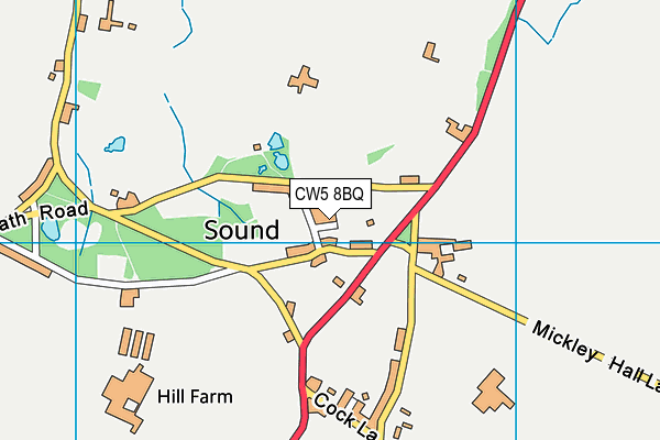 CW5 8BQ map - OS VectorMap District (Ordnance Survey)