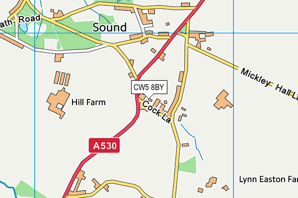 CW5 8BY map - OS VectorMap District (Ordnance Survey)