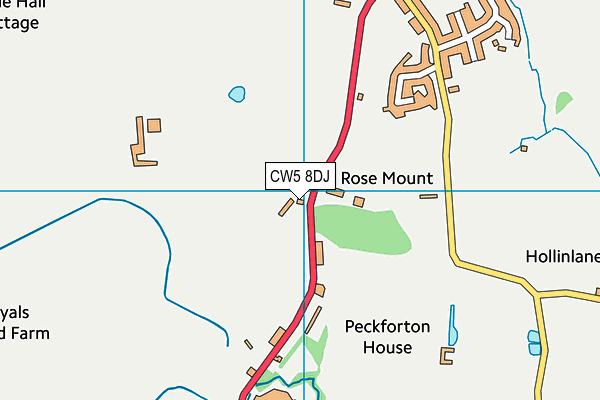 CW5 8DJ map - OS VectorMap District (Ordnance Survey)