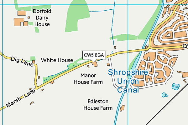 CW5 8GA map - OS VectorMap District (Ordnance Survey)