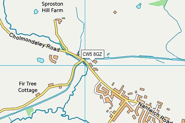 CW5 8GZ map - OS VectorMap District (Ordnance Survey)