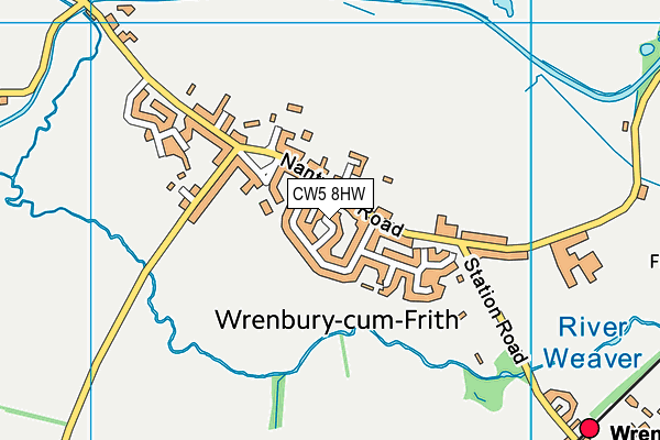 CW5 8HW map - OS VectorMap District (Ordnance Survey)