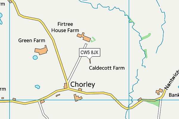 CW5 8JX map - OS VectorMap District (Ordnance Survey)