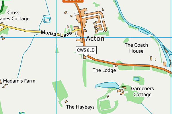 CW5 8LD map - OS VectorMap District (Ordnance Survey)