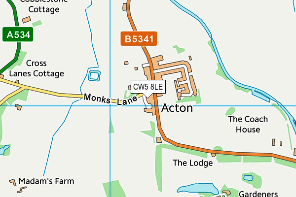 CW5 8LE map - OS VectorMap District (Ordnance Survey)