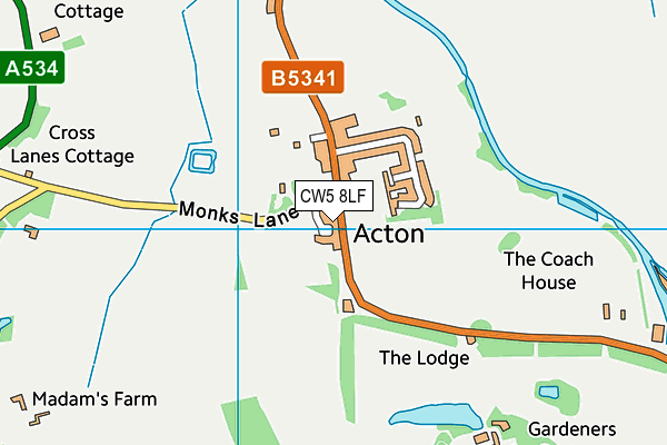 CW5 8LF map - OS VectorMap District (Ordnance Survey)