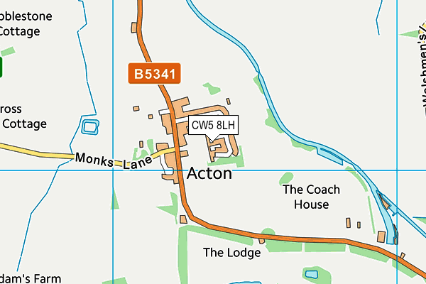 CW5 8LH map - OS VectorMap District (Ordnance Survey)